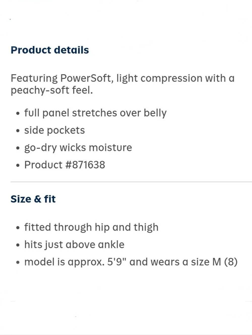 Old Navy Maternity Powersoft Extra High-Rise Active Black Leggings Size Large